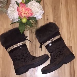 Coach women’s fur boots size 8
